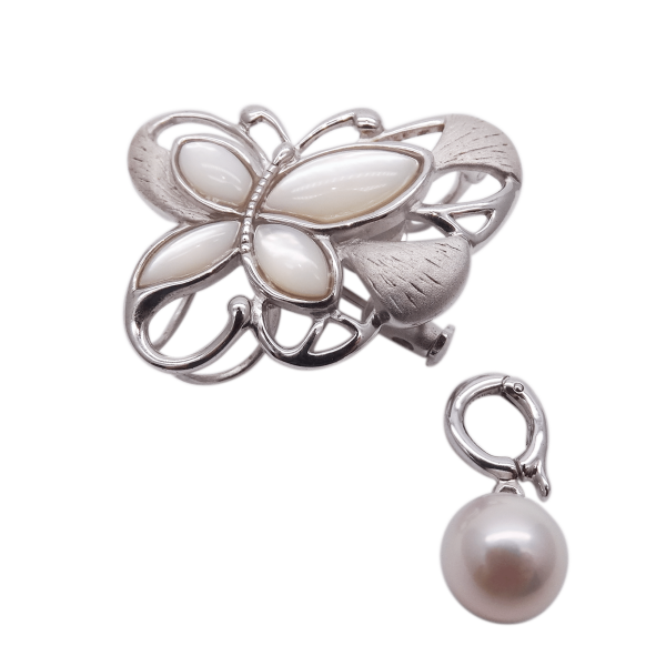Akoya Pearl Butterfly Brooch (B61) - Image 2