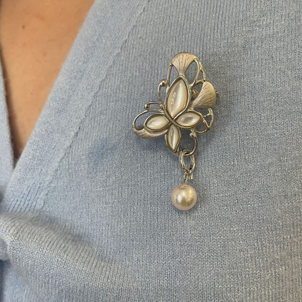 Akoya Pearl Butterfly Brooch (B61) - Image 5