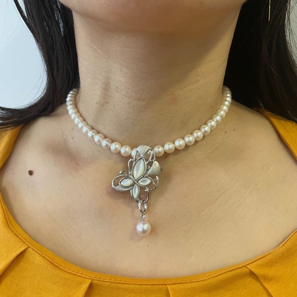 Akoya Pearl Butterfly Brooch (B61) - Image 3
