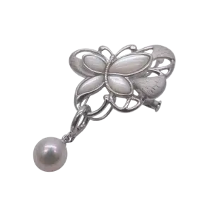 B61 Akoya Butterfly Brooch