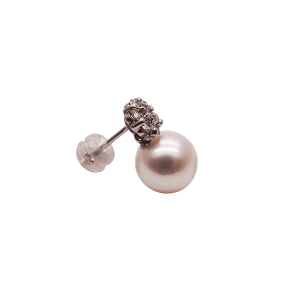 Akoya Pearl Diamond Earrings (E247) - Image 2
