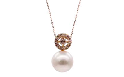 Akoya White Pearl Diamond Pendant  (P227)
