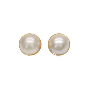 E248 white mabe earrings