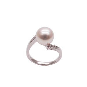 R59 Tension setting Akoya Pearl Ring