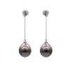 E252 South sea black dew drop earrings