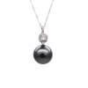 Night Sky Black South Sea Pearl Diamond Pendant (P237)