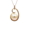 Moondew Gold South Sea Pearl Diamond Pendant (P233)