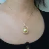 Moondew Gold South Sea Pearl Diamond Pendant (P233) - Image 2