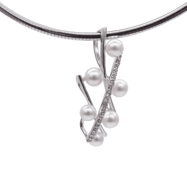 Baby Akoya Pearl Diamond Pendant  (P238)