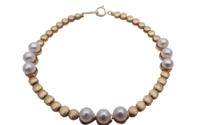 Classic White Akoya Pearl Gold Bracelet (BL57)