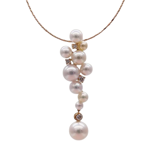 Vintage Akoya Pearl Diamond Pendant (P239) | Pearl FALCO Singapore