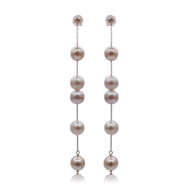 White Akoya Pearl Dangling Earring (E265)