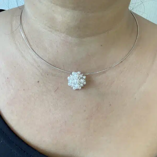 Akoya Pearl Flora Diamond Pendant (P249) - Image 2