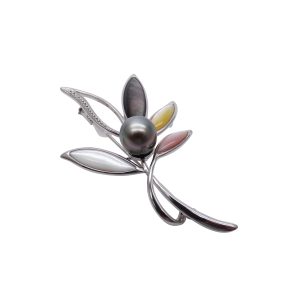 South Sea Pearl with Shell Brooch - B65