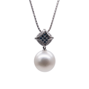 Blue Diamond White South Sea Pearl Pendant (P250)
