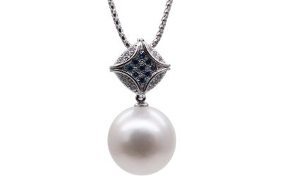 Blue Diamond White South Sea Pearl Pendant (P250)