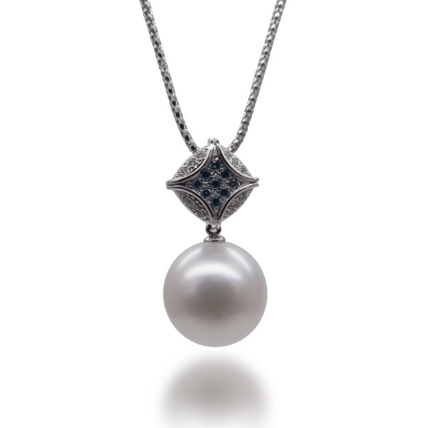 Blue Diamond White South Sea Pearl Pendant (P250)