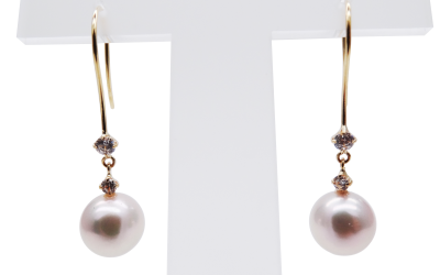 White Akoya Pearl Hook Earring (E280)