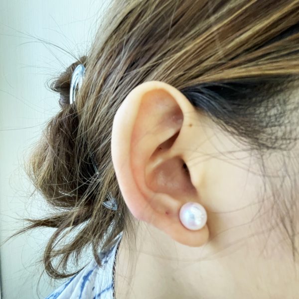 White Akoya Pearl Earring Classic (E277) - Image 2