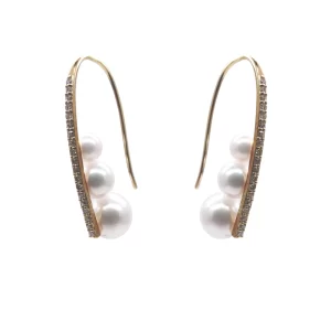 Baby Akoya Pearl with Diamonds Earring - E289