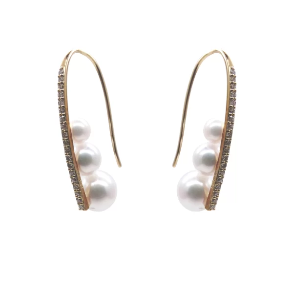 Baby Akoya Pearl with Diamonds Earring - E289