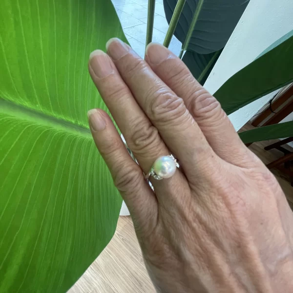 White Akoya Pearl Clarity Ring - R79