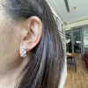 Sleek Akoya Pearl with Diamonds Earring - E290