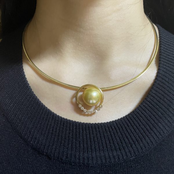 Fashionista Gold South Sea Pearl Pendant -P257 - Image 2