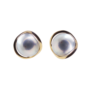 Blue Mabe Pearl Gold Earring - E291