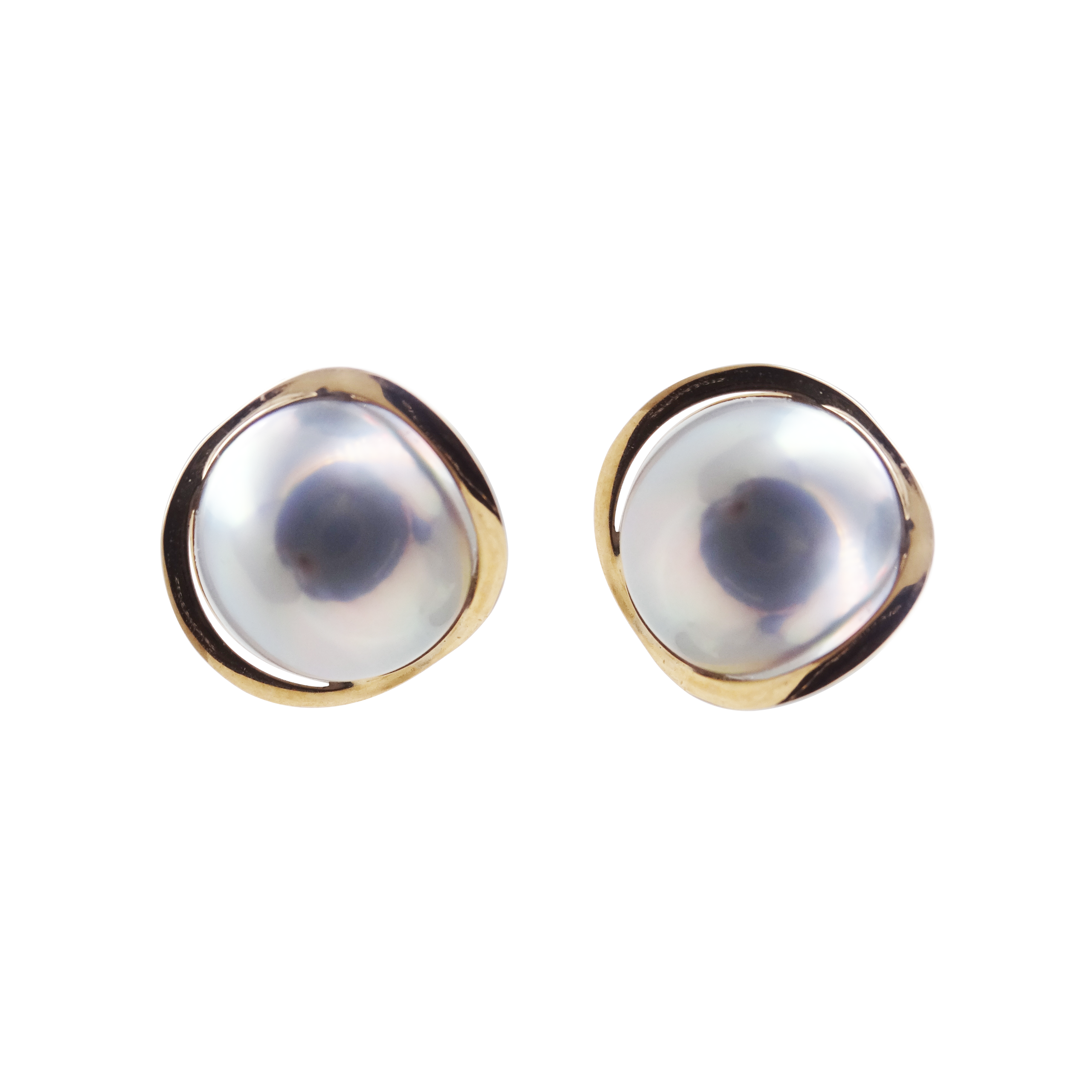 Blue Mabe Pearl Gold Earring - E291