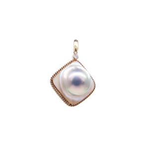 Blue Classic Mabe Diamond Pendant - P258