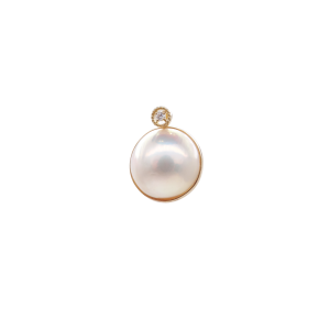 White Mabe Diamond Pendant - P259