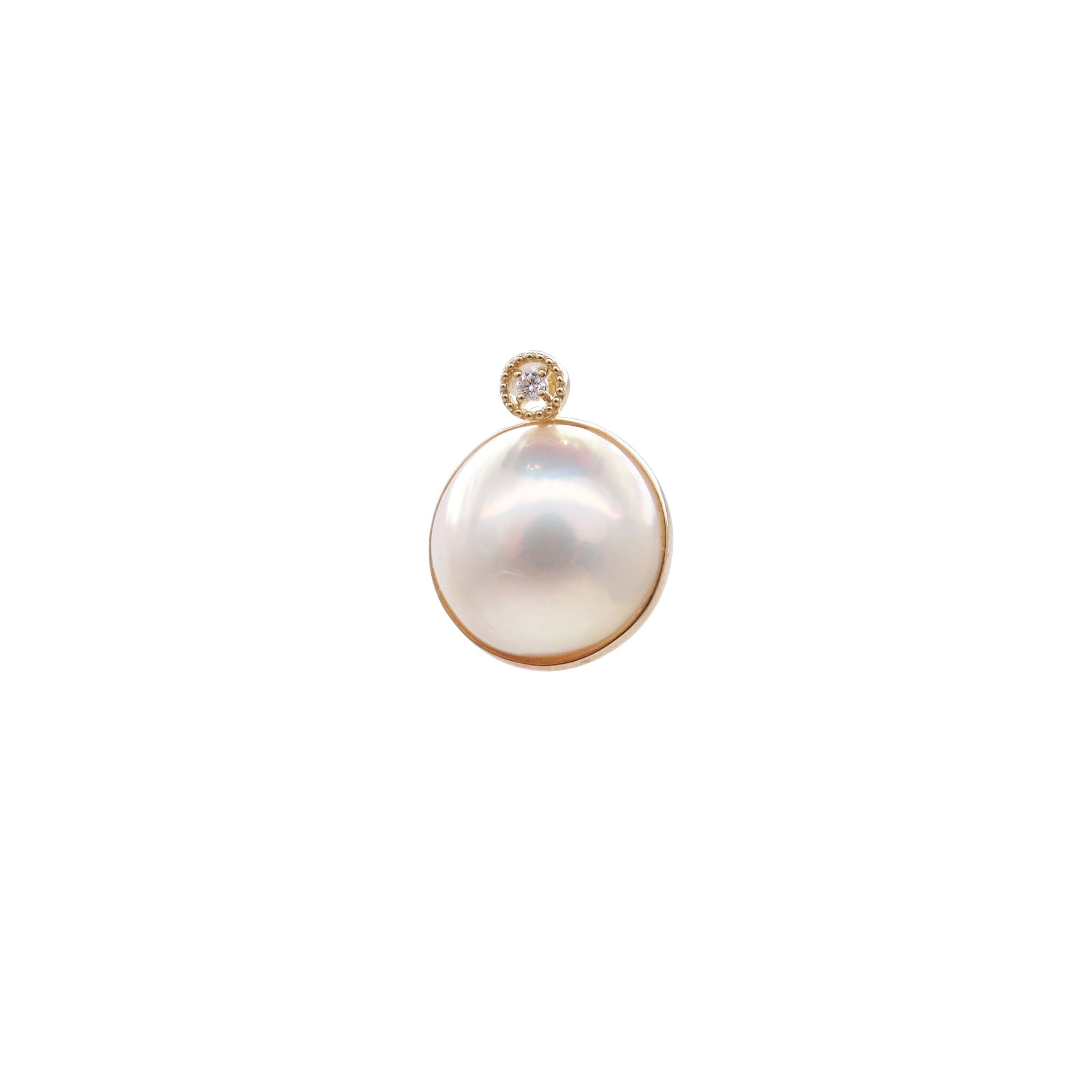 White Mabe Diamond Pendant - P259