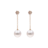Akoya Pearl with Flower Diamonds Earring - E246