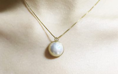 White Mabe Diamond Pendant - P259