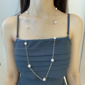 Sleek Akoya Pearl Strand Necklace K18 - N147