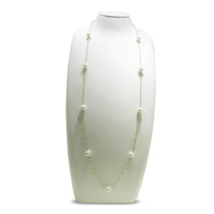 Sleek Akoya Pearl Strand Necklace K18 - N147