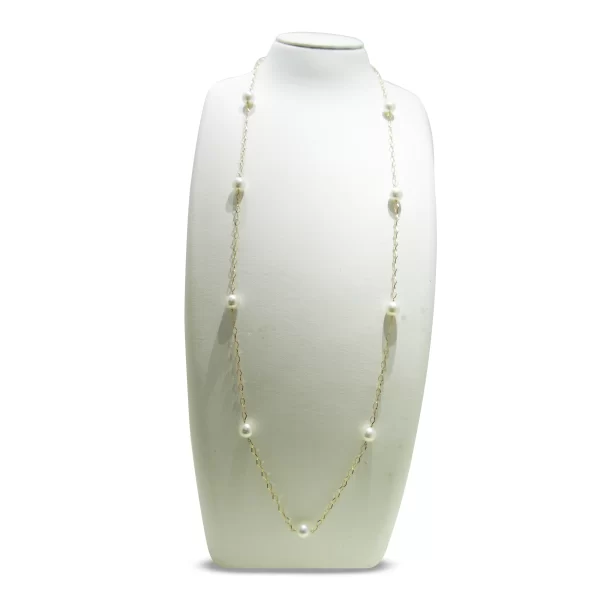 Sleek Akoya Pearl Strand Necklace K18 - N147