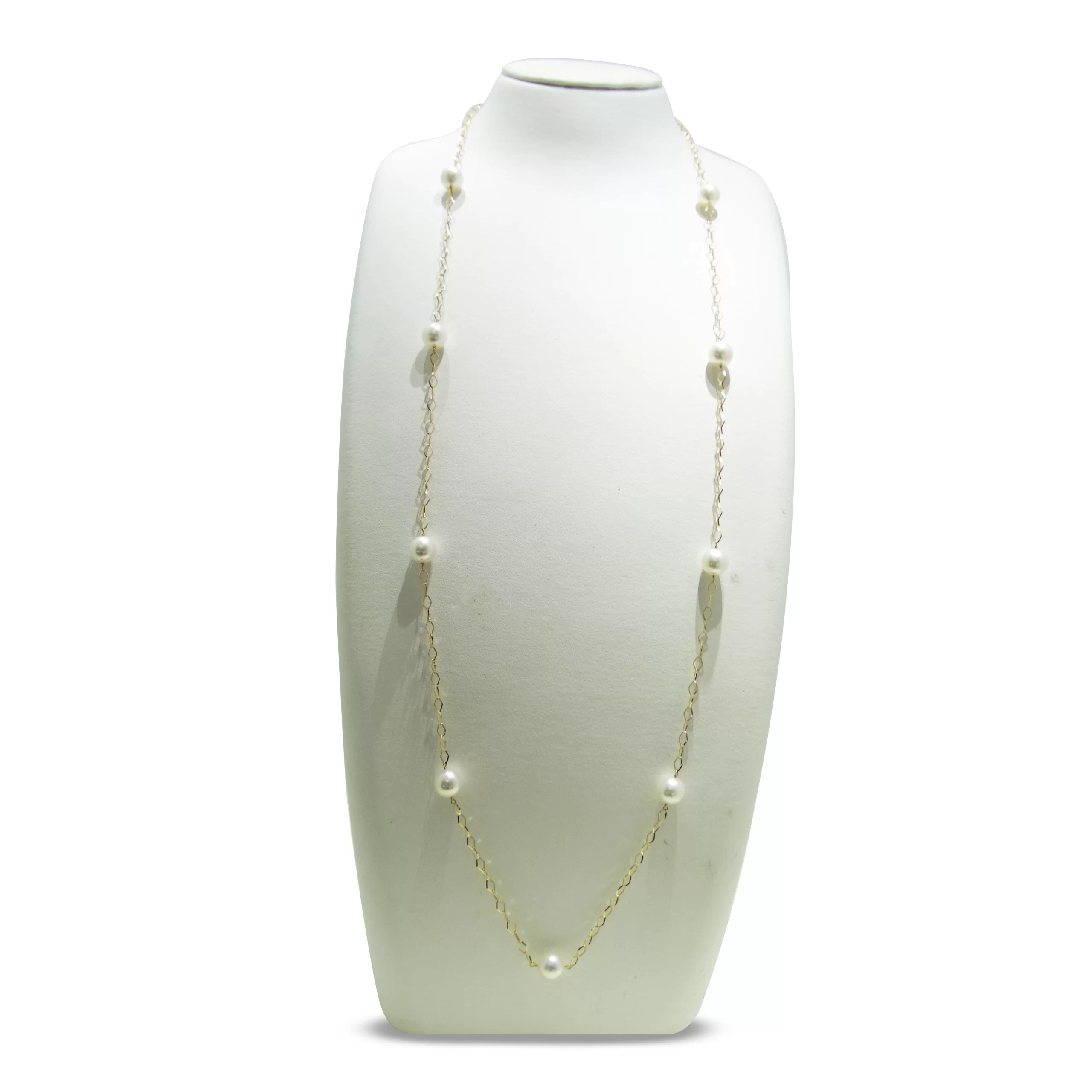 Sleek Akoya Pearl Strand Necklace K18 - N147