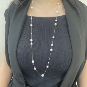Pearl FALCO Collections 10 N-2 Akoya Station Necklace