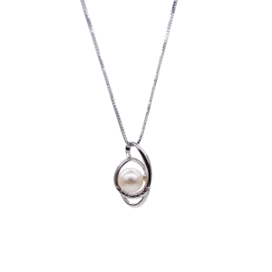Floating Akoya Pearl Silver Pendant - P267